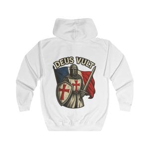 French Deus Vult Zip Hoodie