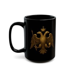 Byzantine Eagle Black Ceramic Coffee Mug