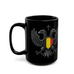 Belgian double headed eagle Black Ceramic Coffee Mug