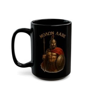 Molon Lave Black Ceramic Coffee Mug