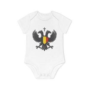 Belgian double headed eagle Baby Organic Short Sleeve Bodysuit