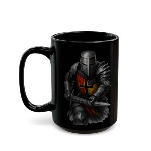 German Knight Black Ceramic Coffee Mug