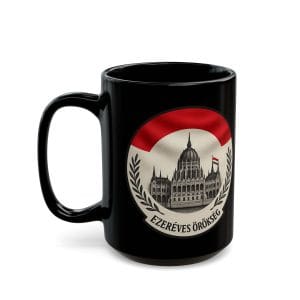 Ezeréves örökség Black Ceramic Coffee Mug