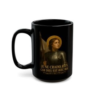 Joan of Arc Black Ceramic Coffee Mug