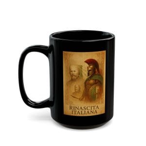 Rinascita Italiana Black Ceramic Coffee Mug