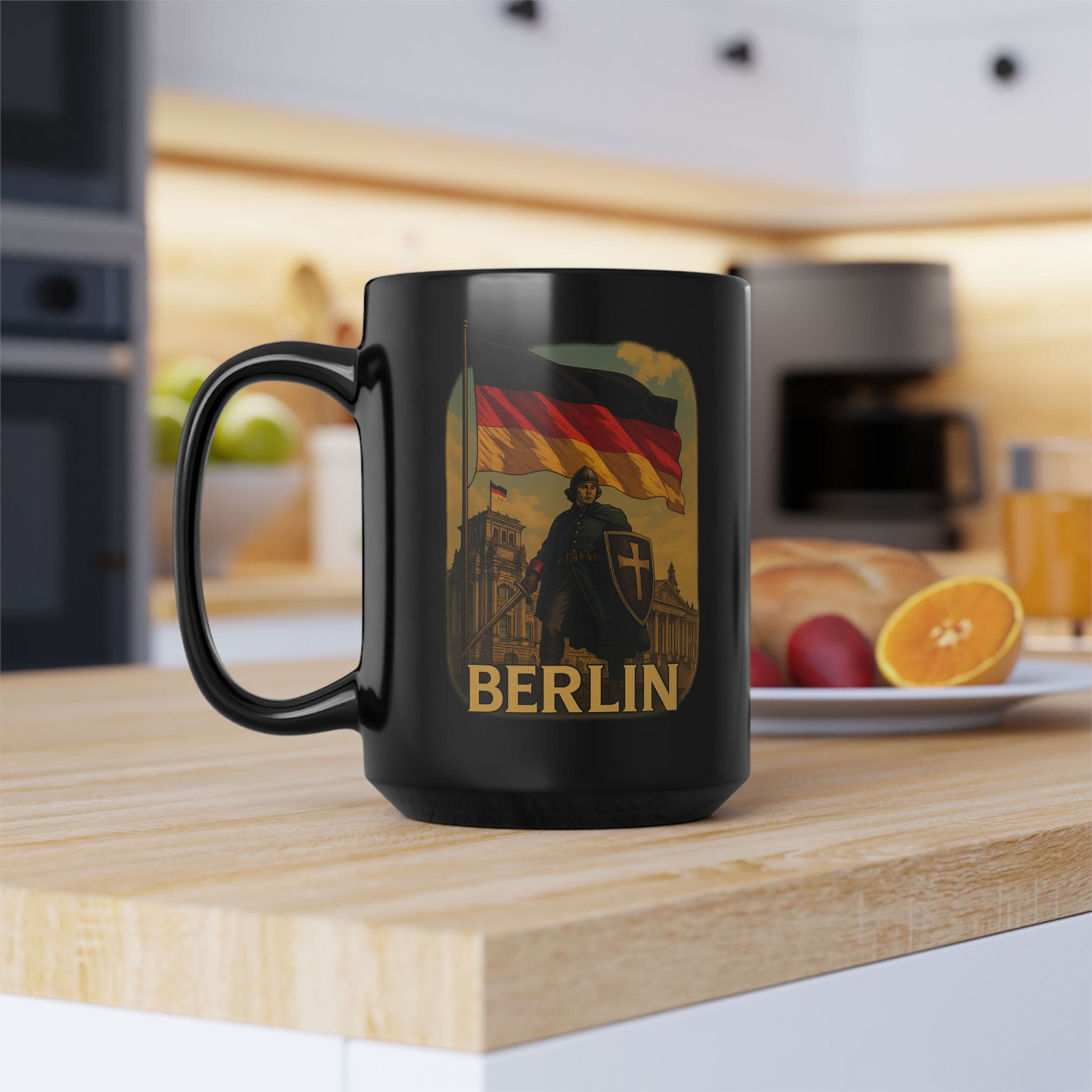 Berliner Knight Black Ceramic Coffee Mug - Image 2