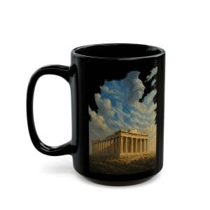 Parthenon Black Ceramic Coffee Mug