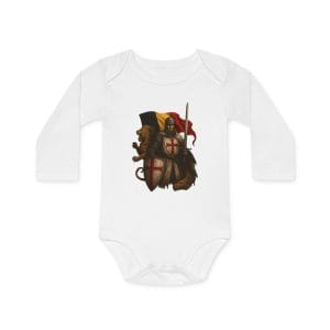 Belgian Knight Lion Baby Bodysuit Organic Long-Sleeve Onesie