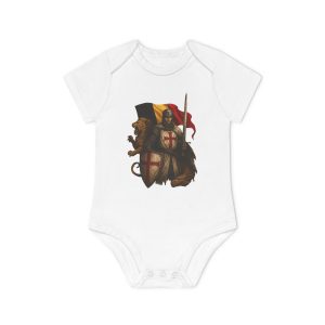 Belgian Knight Lion Baby Organic Short Sleeve Bodysuit
