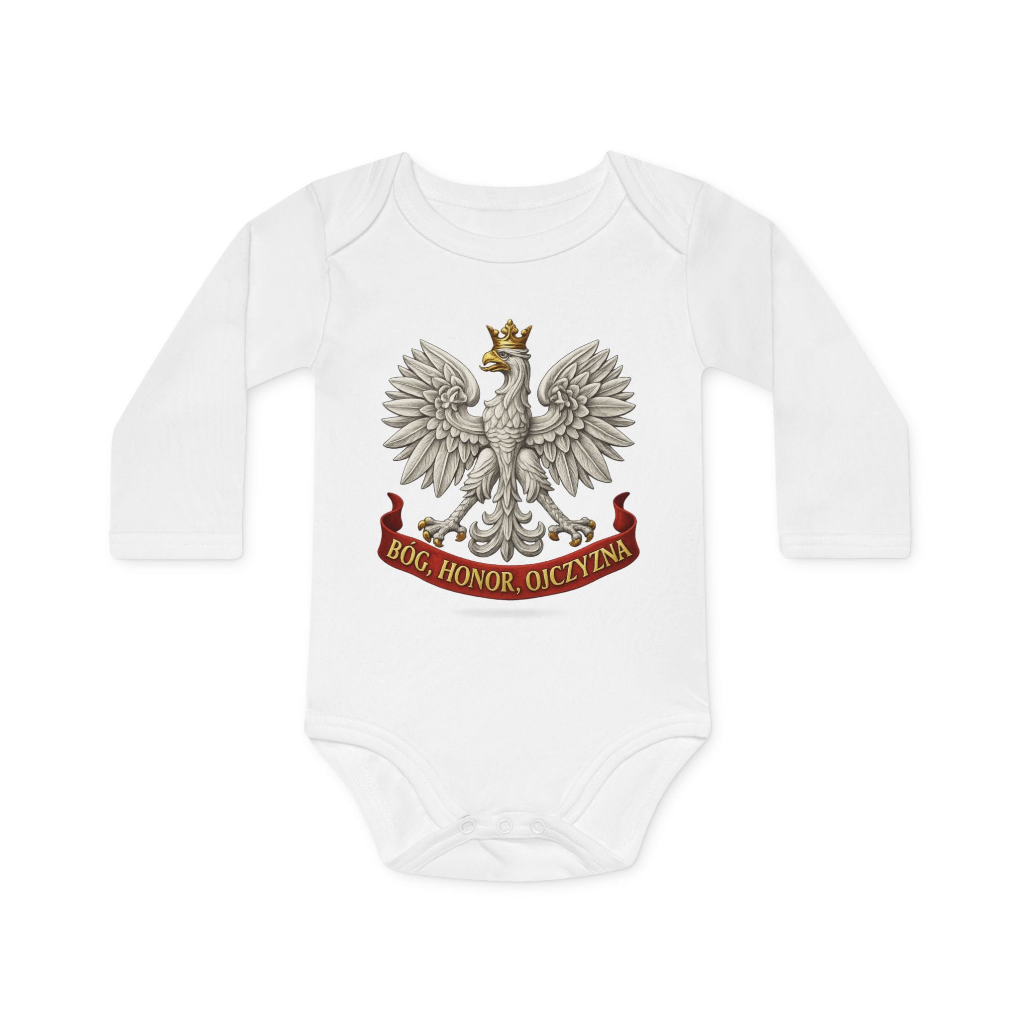 Bog, Honor, Ojczyzna Baby Bodysuit Organic Long-Sleeve Onesie