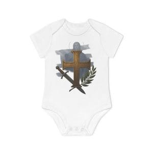 Cross of Cristianity Baby Organic Short Sleeve Bodysuit