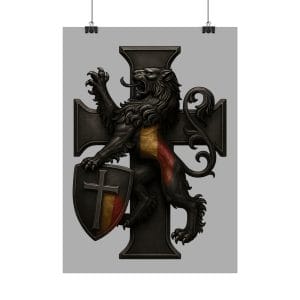 Belgian Lion on Cross Poster