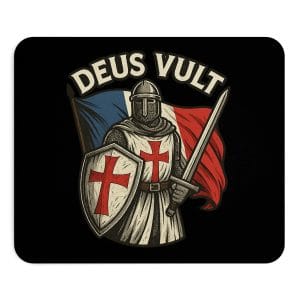 French Deus Vult Mouse Pad