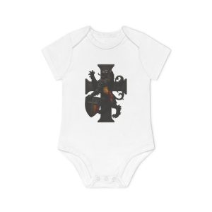 Belgian Lion on Cross Baby Organic Short Sleeve Bodysuit