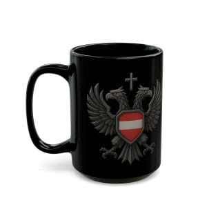 Austrian Double Headed Eagle Black Ceramic Coffee Mug