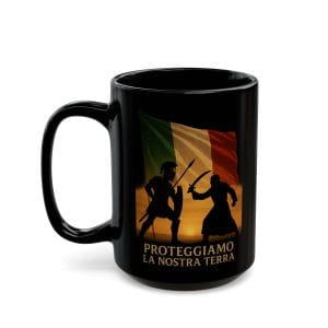 Proteggiamo La Nostra Terra Black Ceramic Coffee Mug