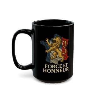 Force et Honneur Black Ceramic Coffee Mug