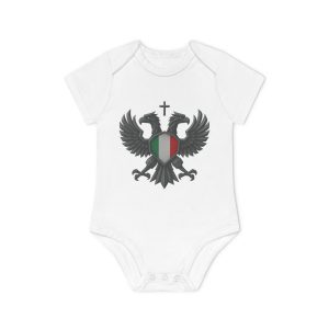 Italian Double Headed Eagle Baby Organic Short Sleeve Bodysuit